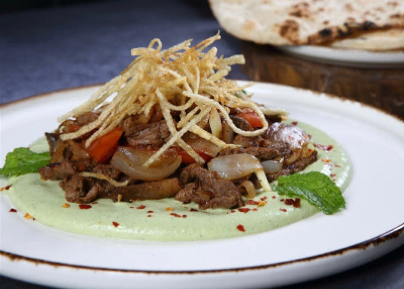 Lamb Meat With Hummus Chutney